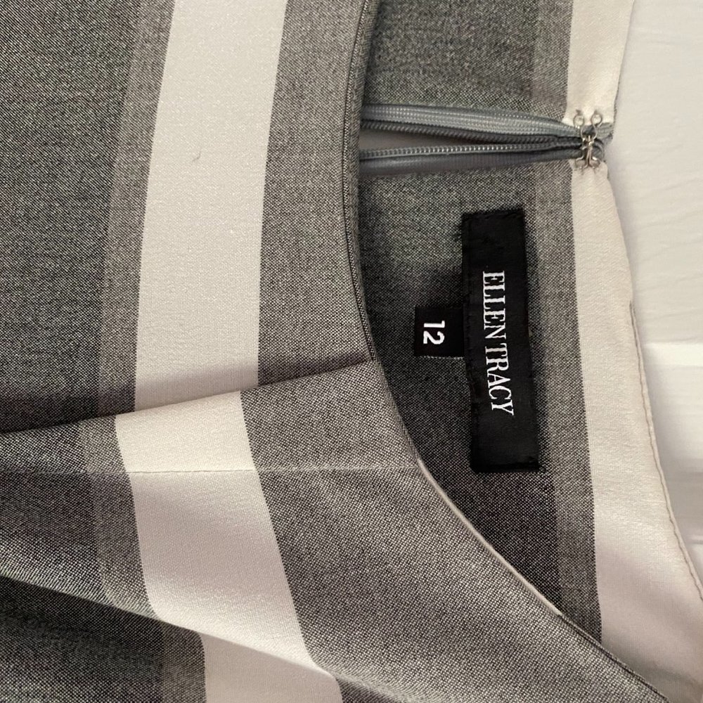 Gray Stripe Dress - SZ 12 - Picture 2 of 3